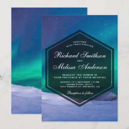 Arktische Eis-Aurora-Polarlichter, die Einladung