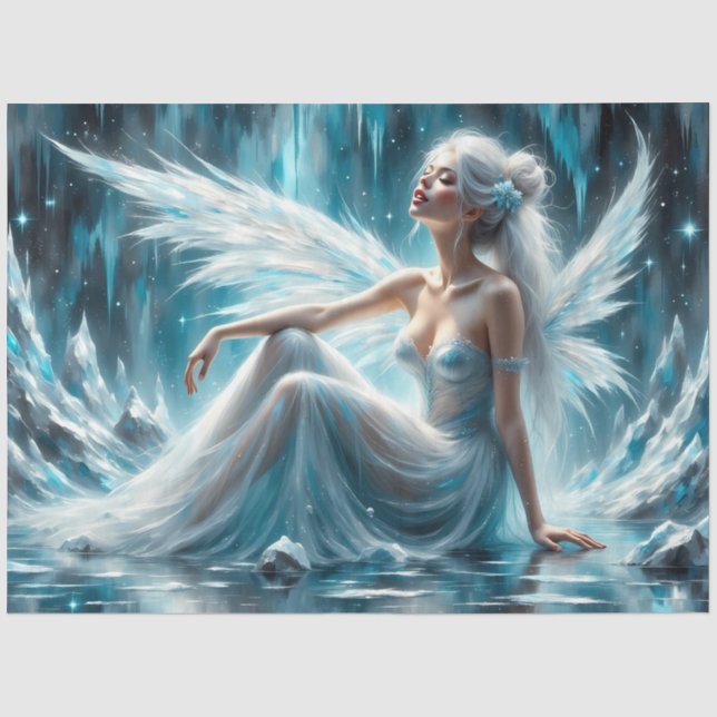 Arktische Engel Eisfairy Gothic Winter Decoupage Seidenpapier (Vorderseite)