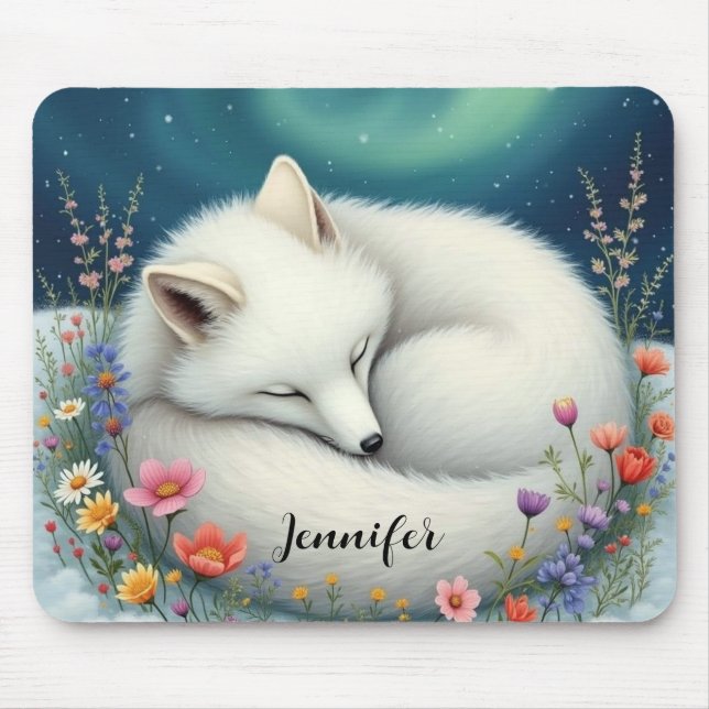 Arktische Focken Schlafen in wild lebenden Blume P Mousepad (Vorne)
