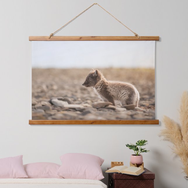 Arktische Fox Wandteppich Mit Holzrahmen (Schlafzimmer)