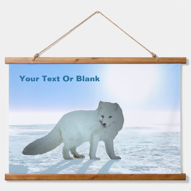 Arktische Fox Wandteppich Mit Holzrahmen (Vorne)