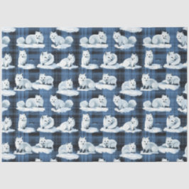 Arktische Füchse Winter Weihnachten Tartan Kariert Seidenpapier