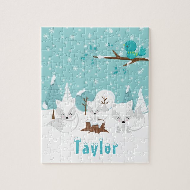 Arktische Füchse Winter Wonderland (Vertikal)