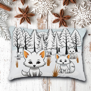 Arktische Füchse - Winterlandschaft Dekokissen