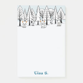 Arktische Füchse - Winterlandschaft - Schneeflocke Post-it Klebezettel