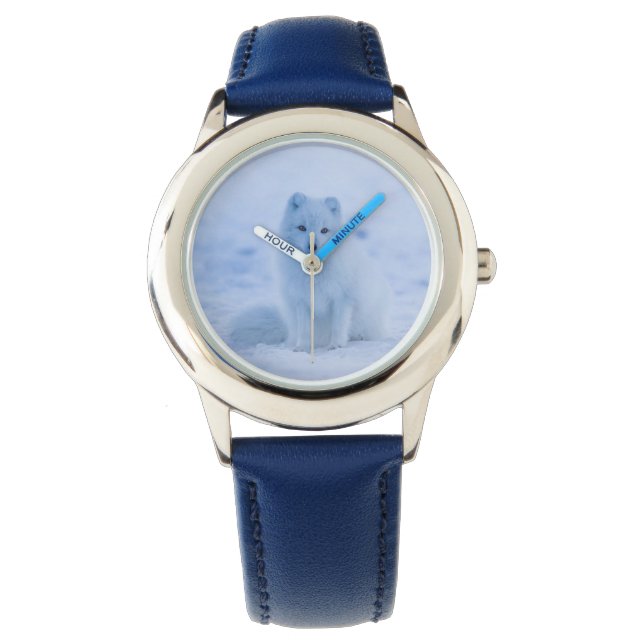 Arktische Fuchsuhr Armbanduhr (Vorderseite)