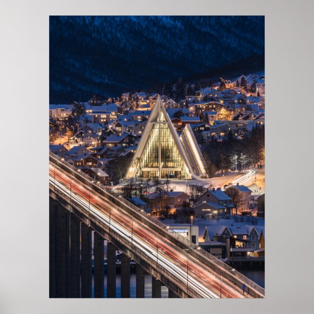 Arktische Kathedrale Tromso Poster (Vorne)