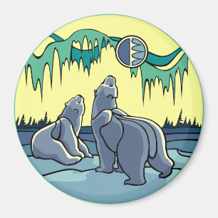 Arktische Kunst Kühlschrankmagnet Polar Bären Kuns