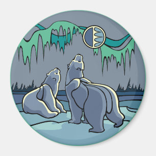 Arktische Kunst Kühlschrankmagnet Polar Bären Kuns