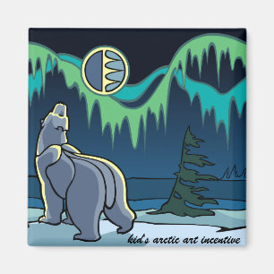Arktische Kunst Kühlschrankmagnet Polar Bären Kuns
