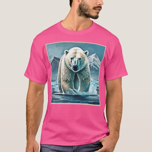 Arktische Majestät: Beste Polar Bear Malerei Art T-Shirt (Vorderseite)