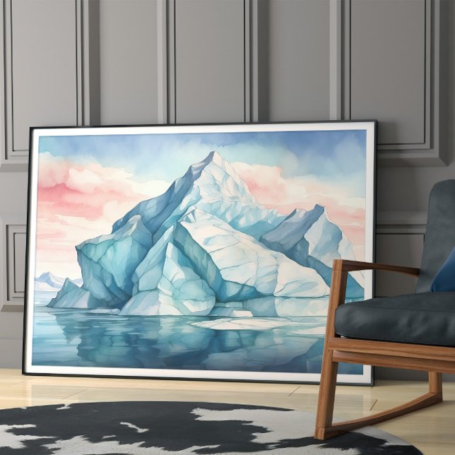 Arktische Majestät, Vivid Watercolor Iceberg Poster (Von Creator hochgeladen)