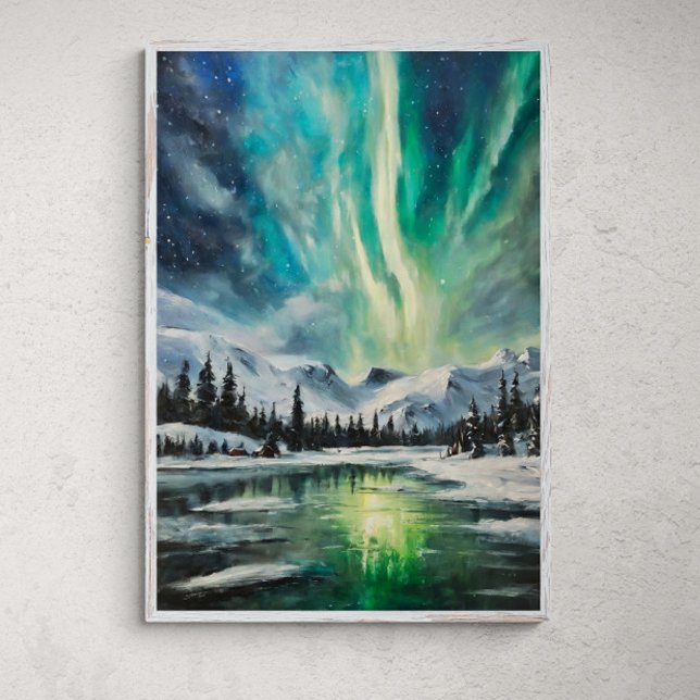 Arktische Nokturne: Winterlandschaft und das Nordl Poster (Von Creator hochgeladen)