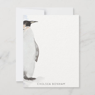 Arktische Penguin Aquarellfarbenkarte Mitteilungskarte
