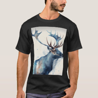 Arktische Rentiere - Wasserfarbenfarbe T-Shirt