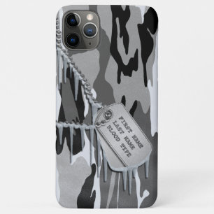 Arktische Schnee-Camouflage mit Hundeplaketten iPhone 11 Pro Max Hülle