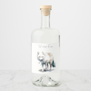Arktische Schönheit: Winter Fox Custom Alkoholflaschenetikett