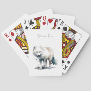 Arktische Schönheit: Winter Fox Custom Spielkarten