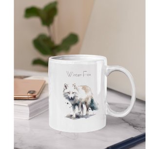 Arktische Schönheit: Winter Fox Custom Zweifarbige Tasse