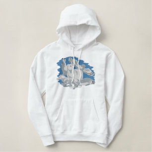 Arktische Tiere Bestickter Hoodie