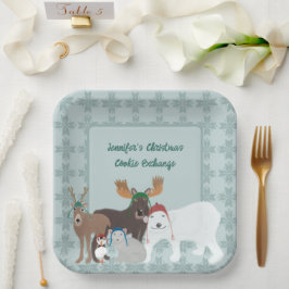 Arktische Tiere im Winter Hats Weihnachts-Party Pappteller