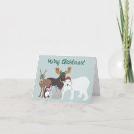 Arktische Tiere in den Winterhasen Weihnachten Karte