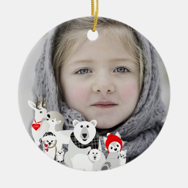 Arktische Tiere Keramik Ornament (Vorne)