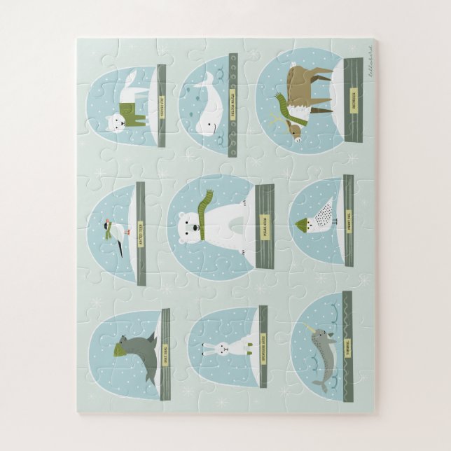 Arktische Tiere Kinderpuzzle (Vertikal)