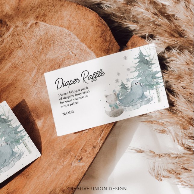 Arktische Tiere Windelwanne Kinderduschkarte Begleitkarte (Von Creator hochgeladen)