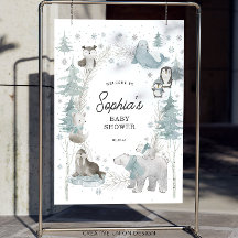 Arktische Tiere Winter Baby Dusche Begrüßungszeich