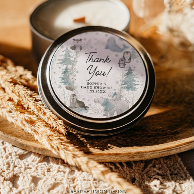 Arktische Tiere Winter Baby Shower Stickers (Von Creator hochgeladen)