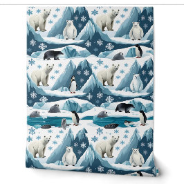 Arktische Tiere Winter Wonderland Peel and Stick Tapete