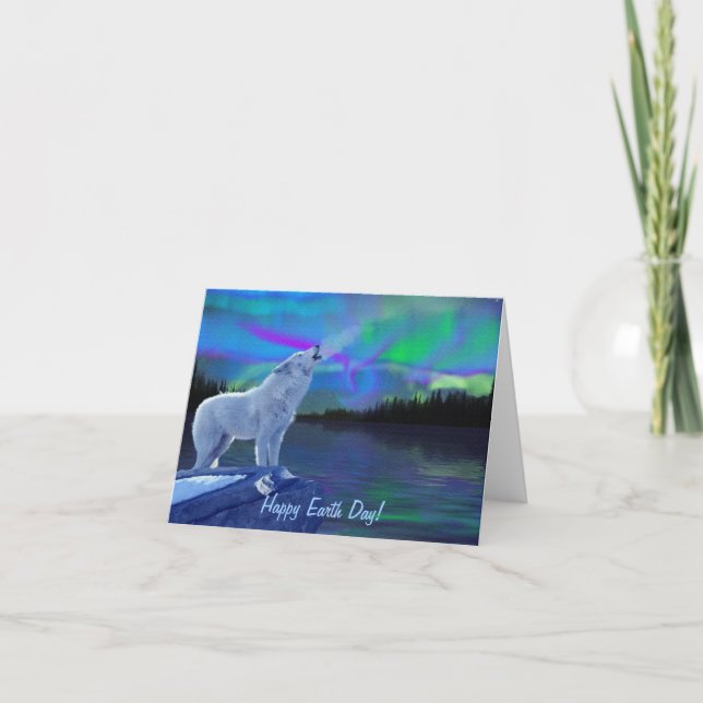 Arktische Wolf- und Nordlichtkarte Karte (Vorderseite)