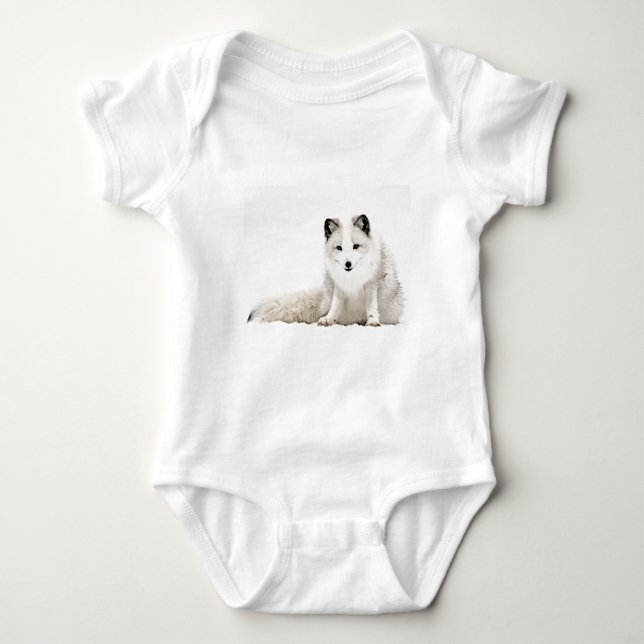 Arktischer Fox im Schnee Baby Strampler (Vorderseite)