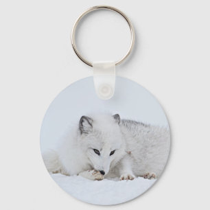 Arktischer Fox im Schnee Schlüsselanhänger