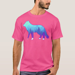 Arktischer Fox mit Landschaftsgestein. Polarktisch T-Shirt