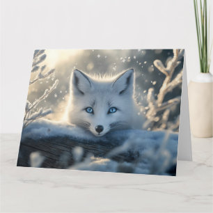 Arktischer Fox mit mesmerisierenden blauen Augen Karte