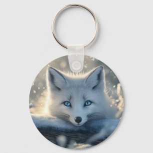 Arktischer Fox mit mesmerisierenden blauen Augen Schlüsselanhänger