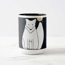 Arktischer Fox mit Mondlicht-Tasse Zweifarbige Tasse
