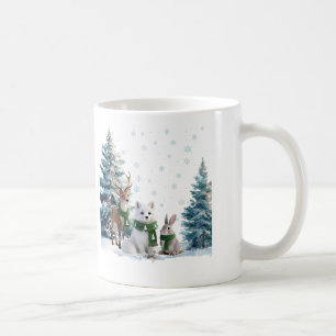 Arktischer Fuchs, Elch und Hase Winter-Wildtier-Tr Kaffeetasse
