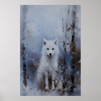 Arktischer Fuchs Winter Schnee Landschaft, Düstere