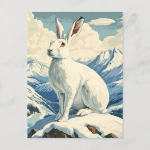 Arktischer Hase Vintage Postkarte