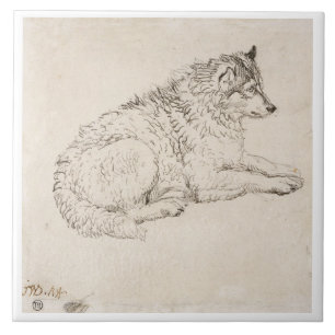 Arktischer Hund, nach rechts gegenüberstellend Fliese