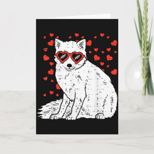 Arktischer Schneefuchs Herz Gles Valentinstag Tier Karte