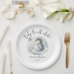 Arktischer süßer Pinguin - Baby, es ist kalt drauß Pappteller