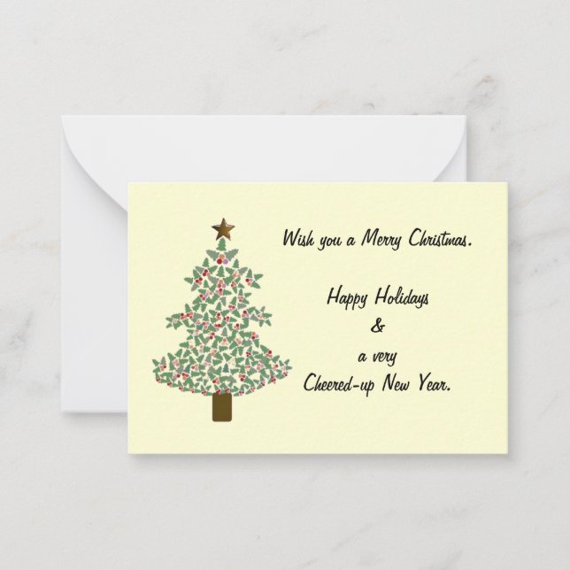 Arktischer Weihnachtsbaum Mitteilungskarte (Vorderseite)