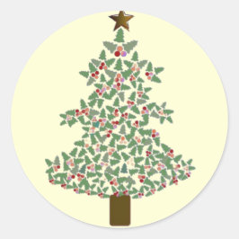 Arktischer Weihnachtsbaum Runder Aufkleber