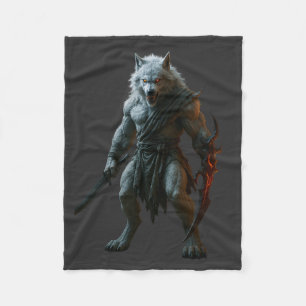 Arktischer Werwolf Fleecedecke