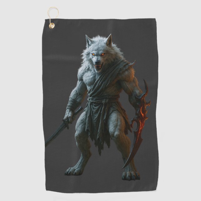 Arktischer Werwolf Golfhandtuch (Vorderseite)