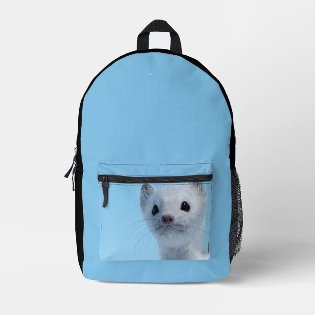 Arktischer Wiesel-Charm Bedruckter Rucksack (Vorderseite)